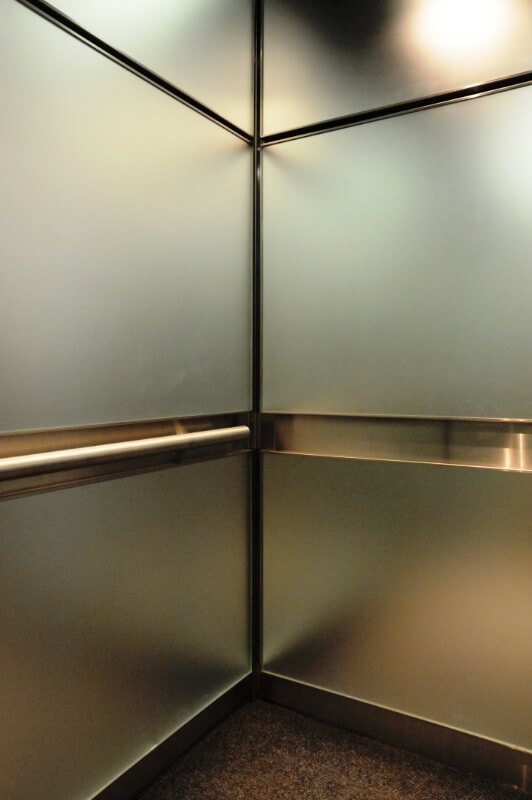 Stainless steel used as part of a metal panel project for and elevator cab